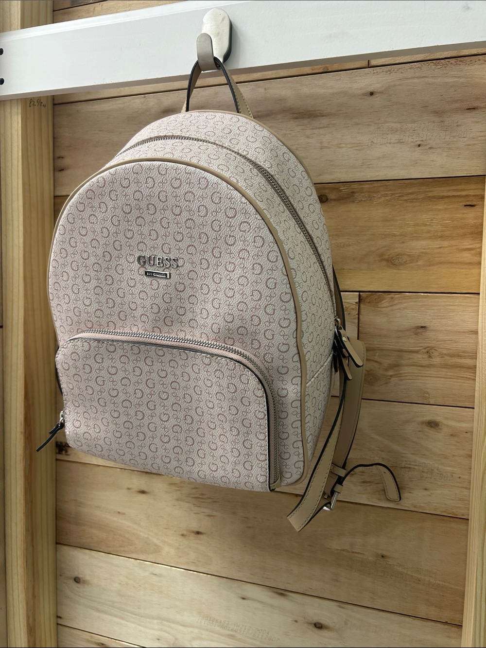 Guess Pale Pink Monogram Logo Backpack - Picture 5 of 8